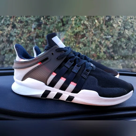 Adidas EQT Black and White Sneakers Men Size 12 - Picture 1 of 6